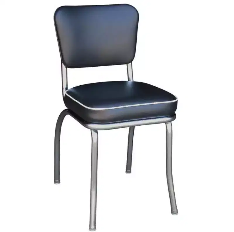 Retro Diner Chair with 14-Gauge Steel Frame & Vinyl Upholstery