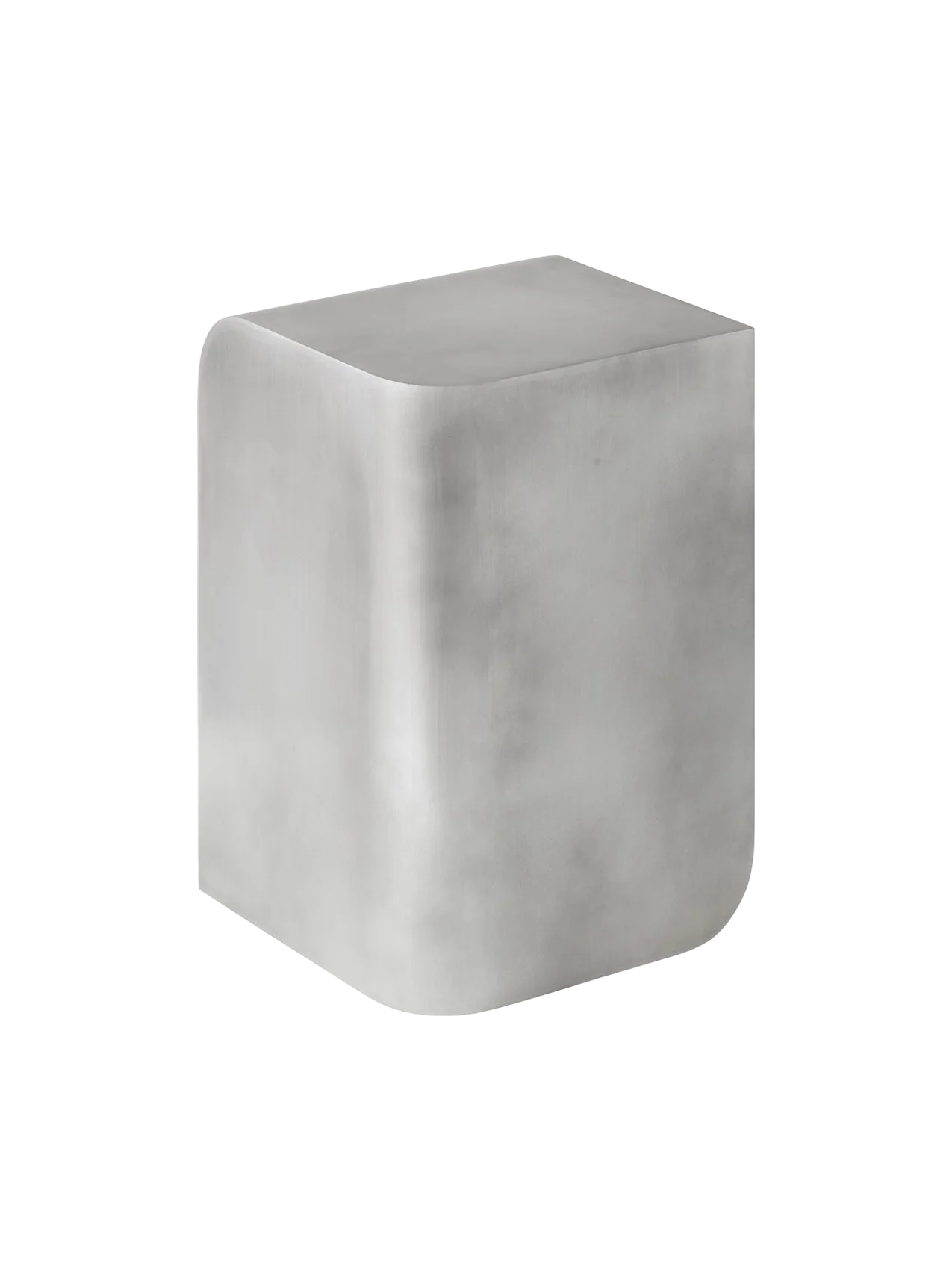 Modern Polished Aluminium Side Table with Curved Lacquer-Protected Surface for Living Room