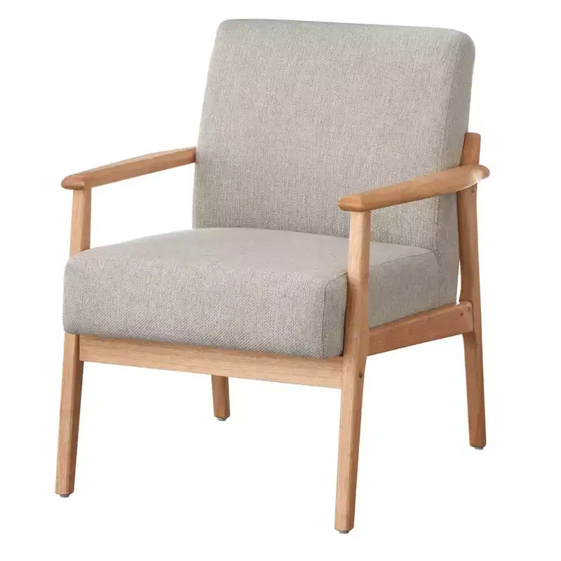 Lifestorey Beaumont Upholstered Solid Wood Frame Accent Chair Natural/Beige