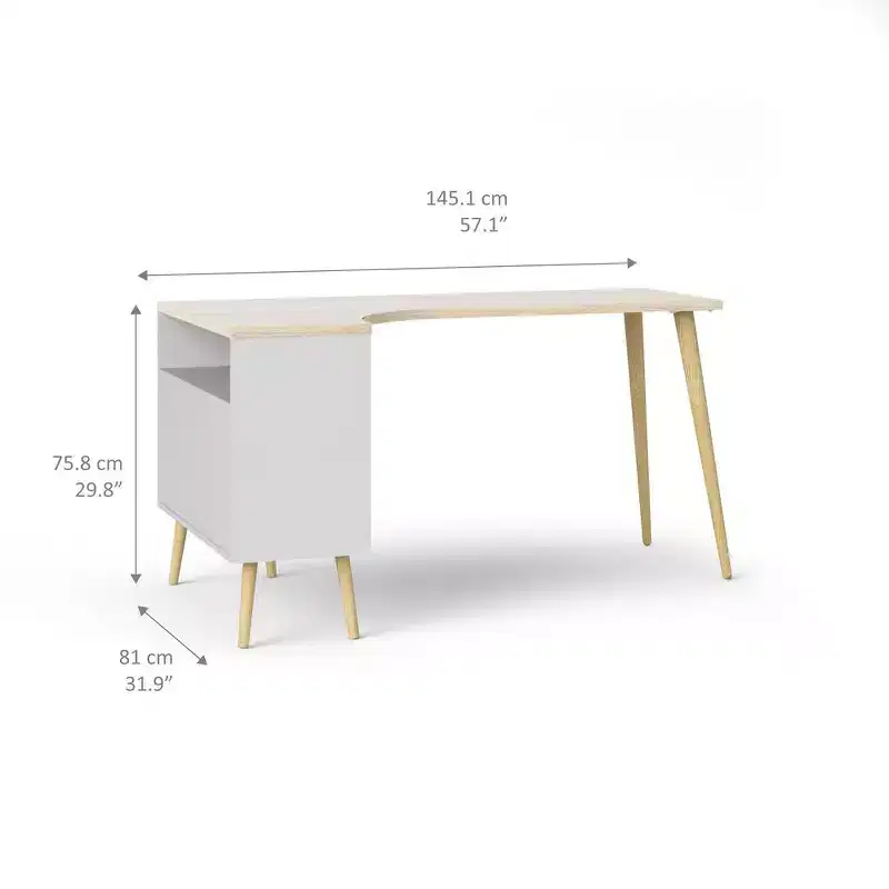 Tvilum, Diana 2 Drawer, 3 Shelf Desk
