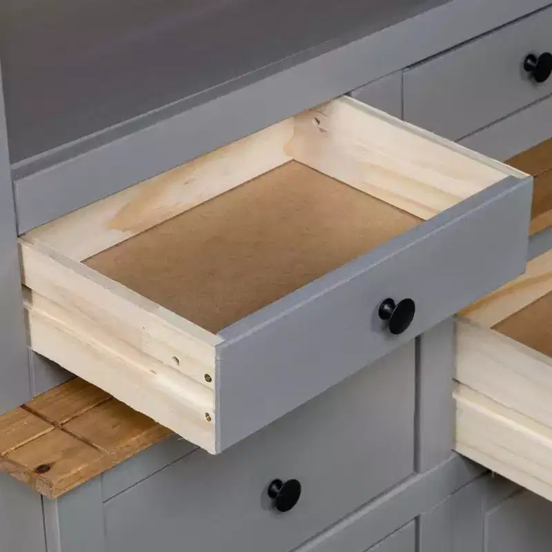 Solid Pine Wood Display and Storage Cabinet