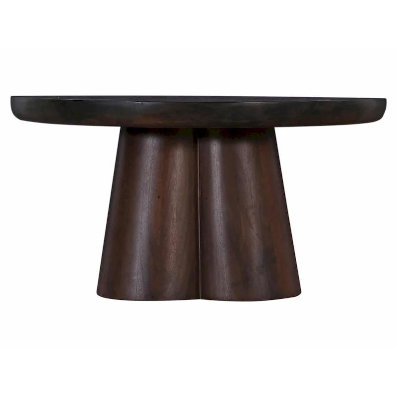 31 in. Wood Round Pedestal Coffee Table