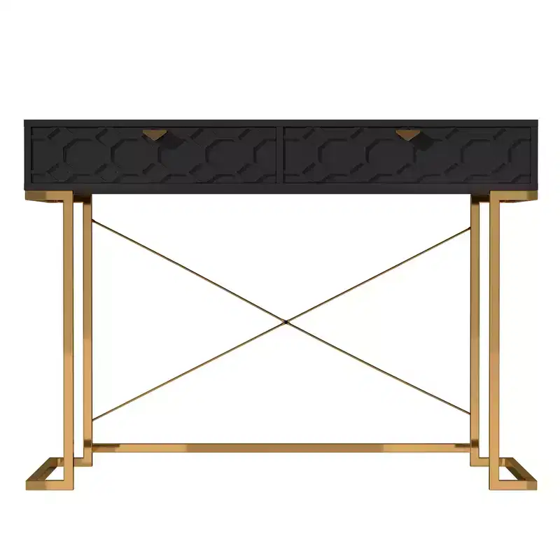 CLIHOME 42-in Modern/Contemporary Console Table, Writing Desk with 2 Drawers