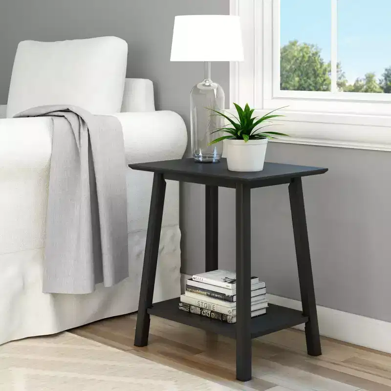 Plank+Beam Nightstand, Solid Wood Mid-Century Modern Bedside Table for Bedroom