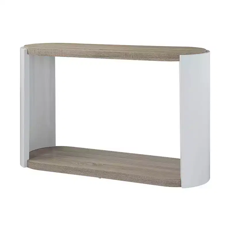 Console Table White/Oak Finish