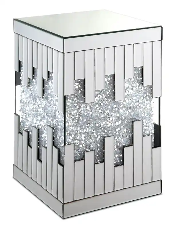 12 Mirrored Accent Table with Crystals