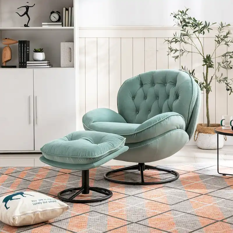 Accent chair TV Chair Living room Chair with Ottoman