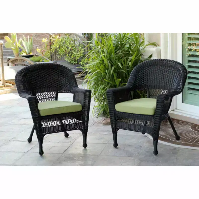 HomeStock Honey Coastal Craftsman Chair Set of 2 with Cushions