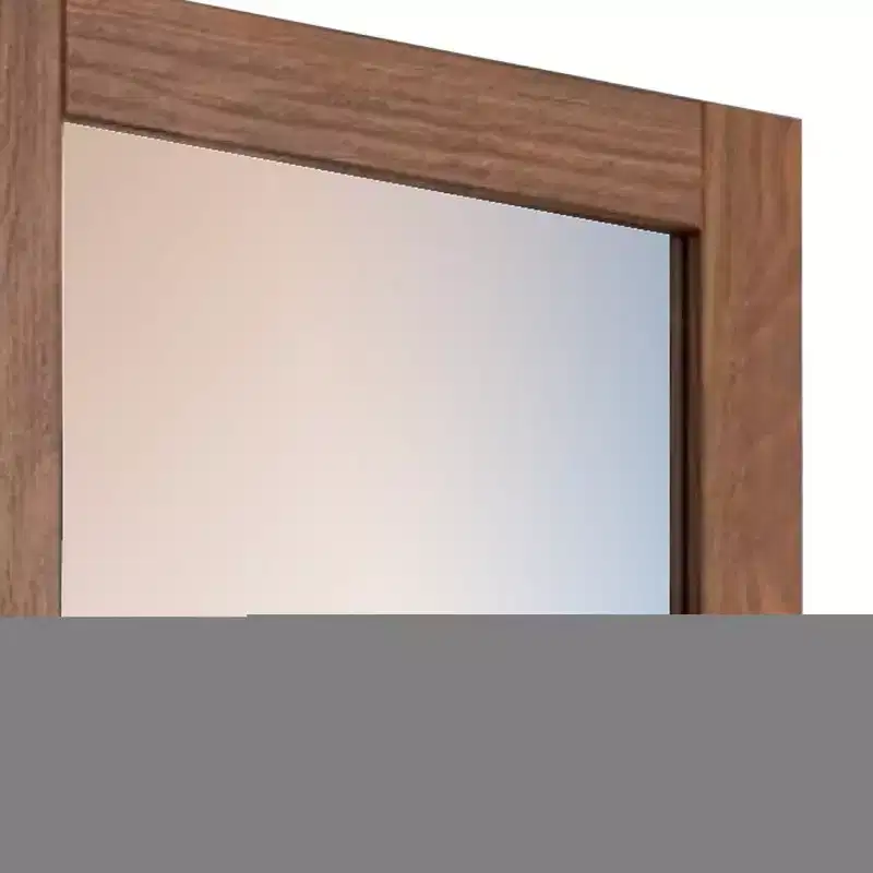 Mahogany Brown Rectangular Wall Mirror, Single, Wood Frame