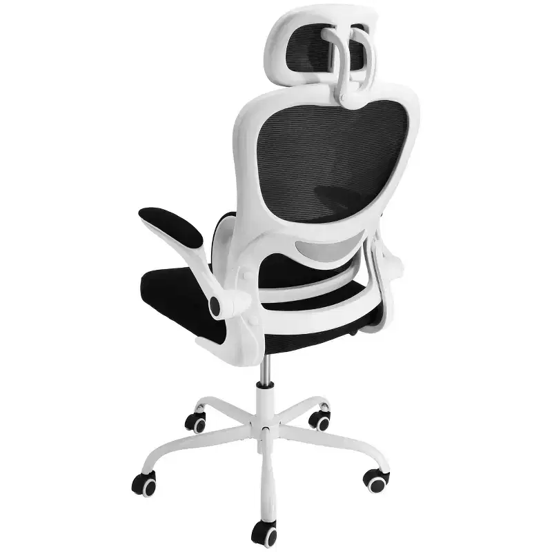 Elama High Back Adjustable Mesh and Fabric Office Chair with Metal Base and Adjustable Head Rest