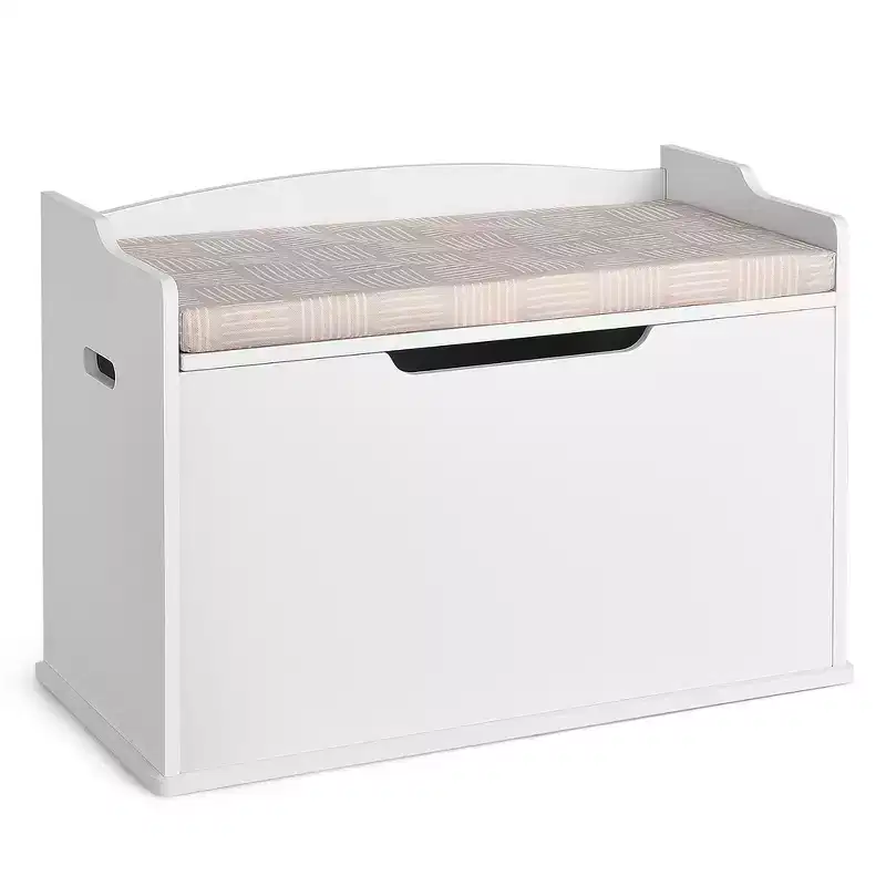 Kids Toy Storage Chest with Cushion Lid and Safety Hinge