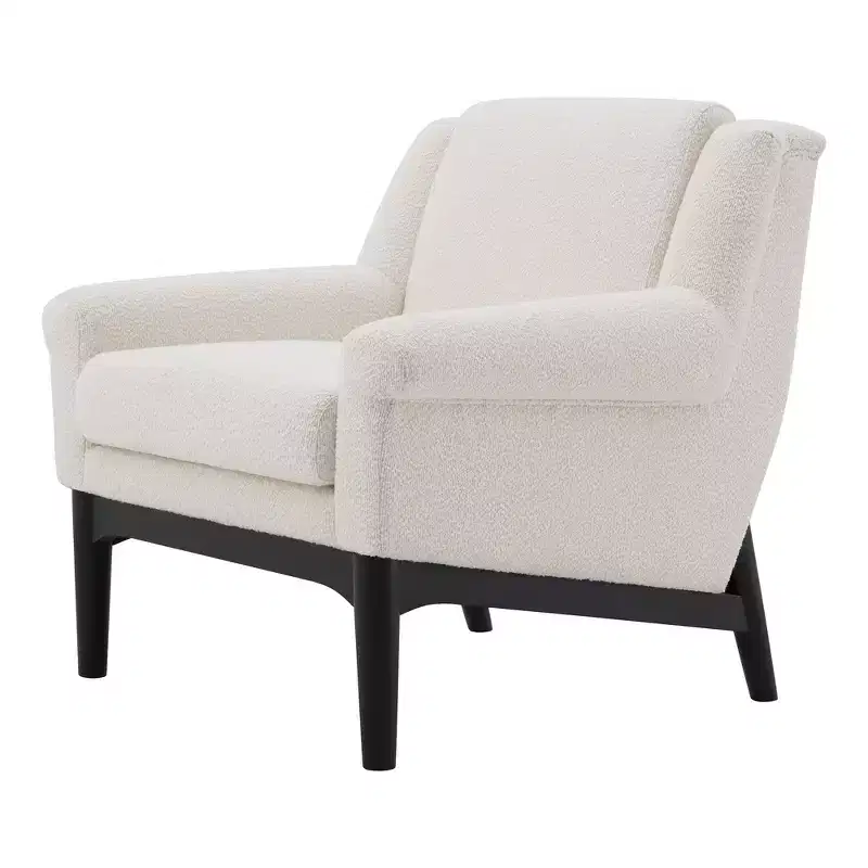Whisen Sculptural Flared Arm Accent Chair with Solid Wood Frame Modern Reclined Upholstered Lounge Chair, Ergonomic Reading Chair