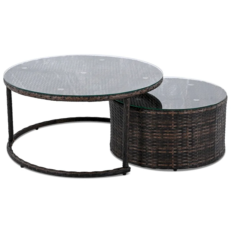 9-Piece Half-Moon Sectional Set with Nesting Table & Armchairs