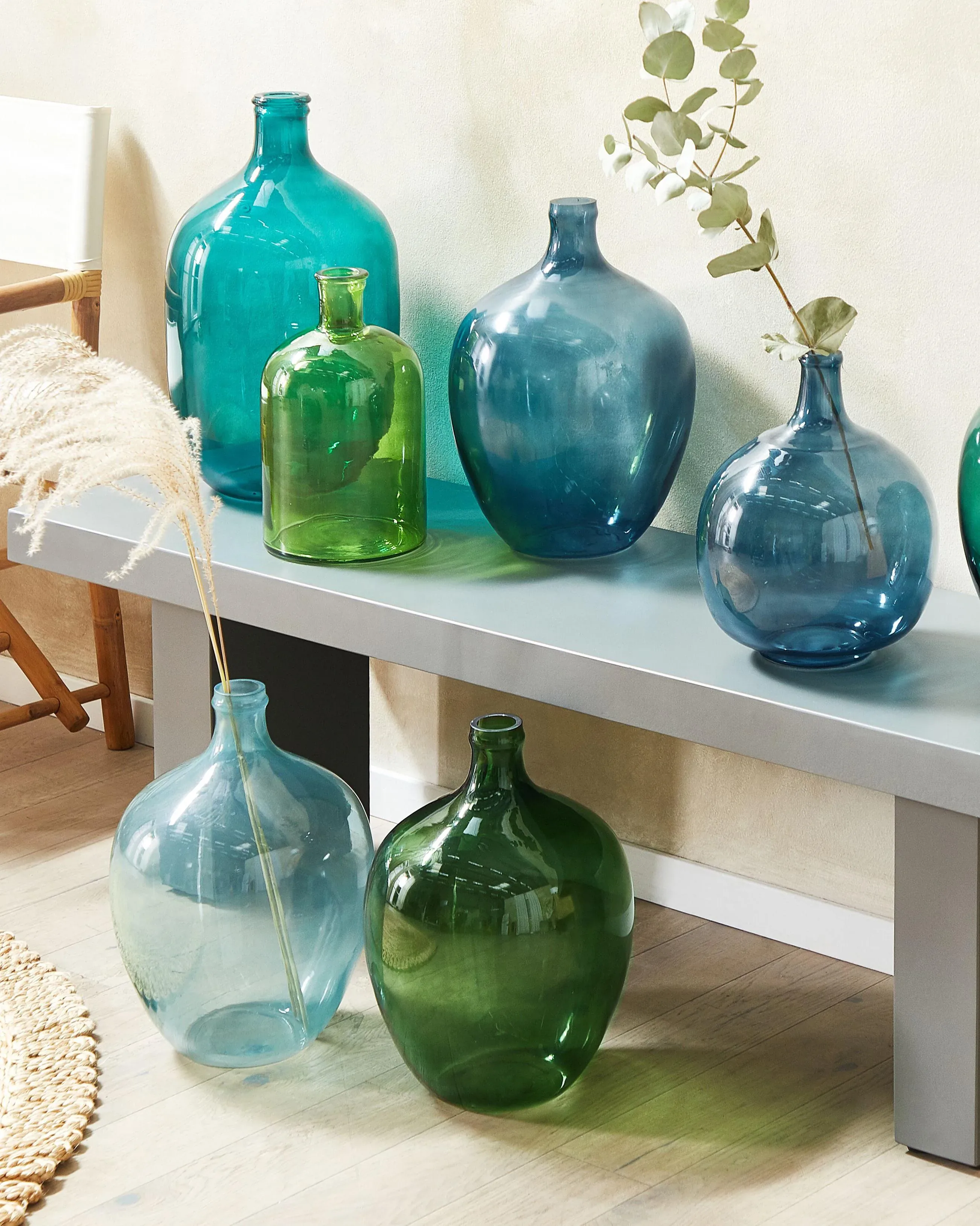Vaso decorativo Vetro 48 cm Turchese