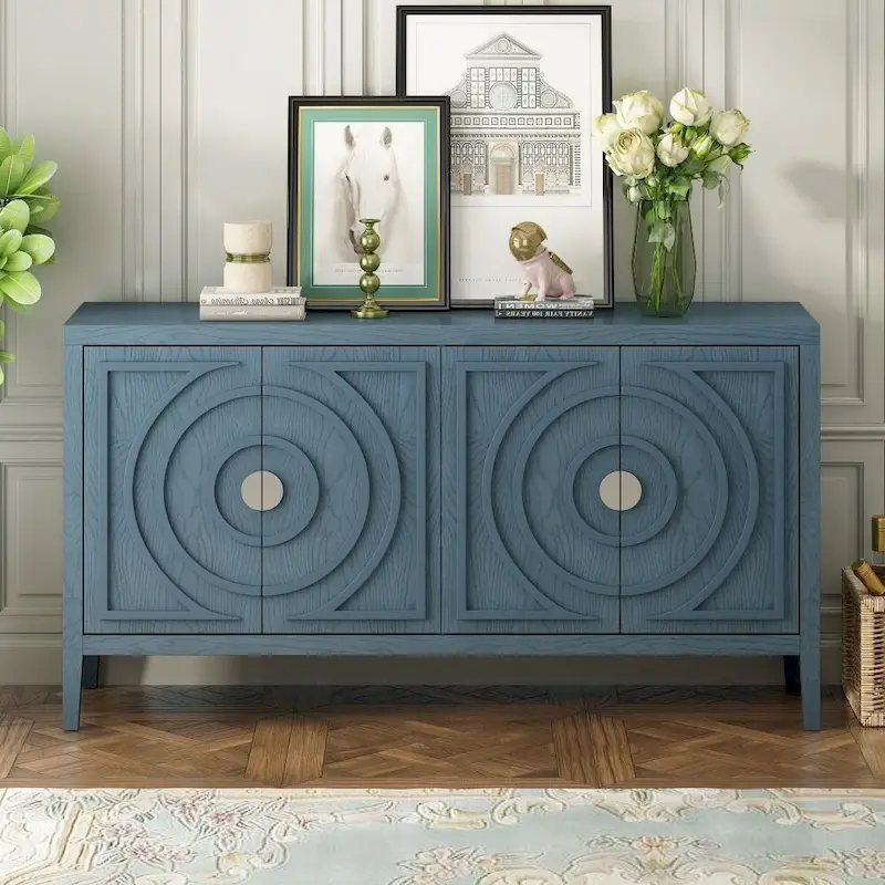 4-Door Sideboard Cabinet with Adjustable Shelves