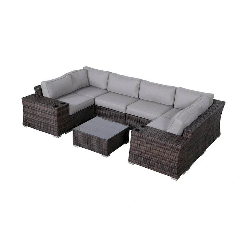 LSI Wicker/Rattan 4 - Person Seating Group with Cushions