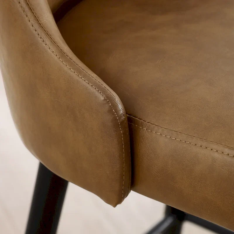 Set of 2 Upholstered Counter Height Swivel Barstool