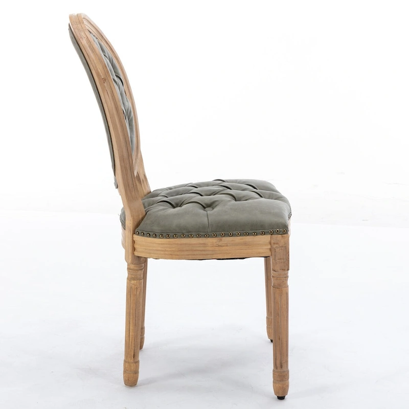 Wood Frame Dining Chair with Nailhead Trim,Set of 2