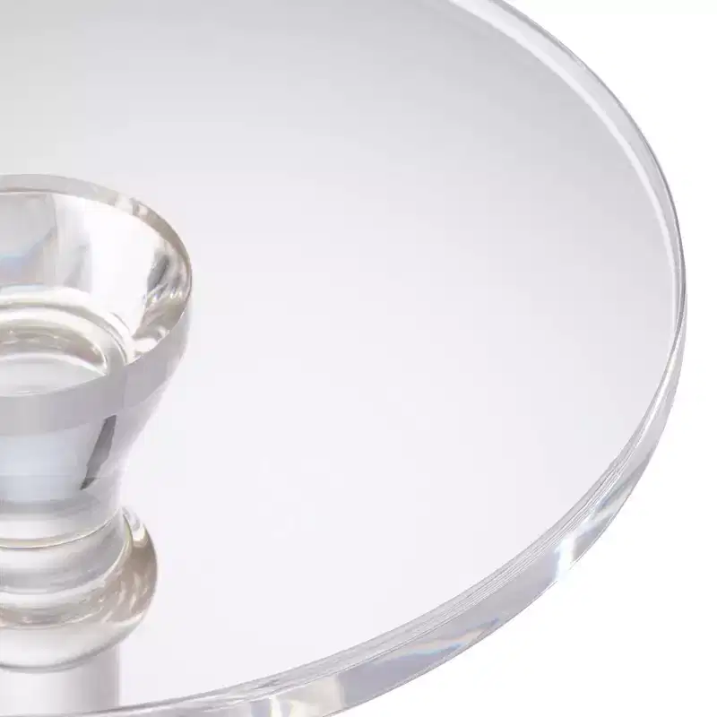 Clear Acrylic Pedestal Side Table 13.25''W