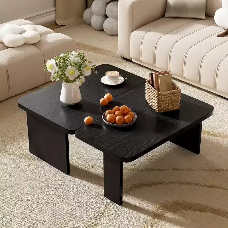 TUYOHW 35 Nesting Coffee Table for Living Room,Set of 2,Farmhouse Accent Center Table,Multifunctional Combination Tea Table,25lbs Capacity