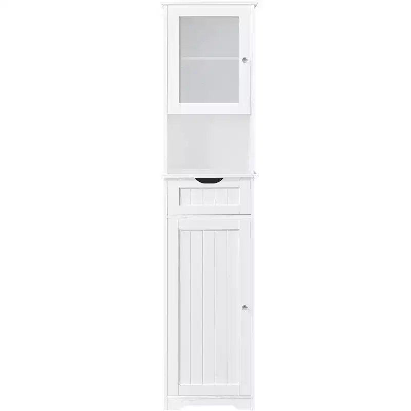 Yaheetech 67 Freestanding Storage Cabinet with Adjustable Shelves for Kitchen, Bathroom, Living Room, White