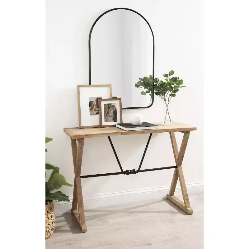 Kate and Laurel Travere Rectangle Wood Console Table, 42x16x30, Rustic Brown