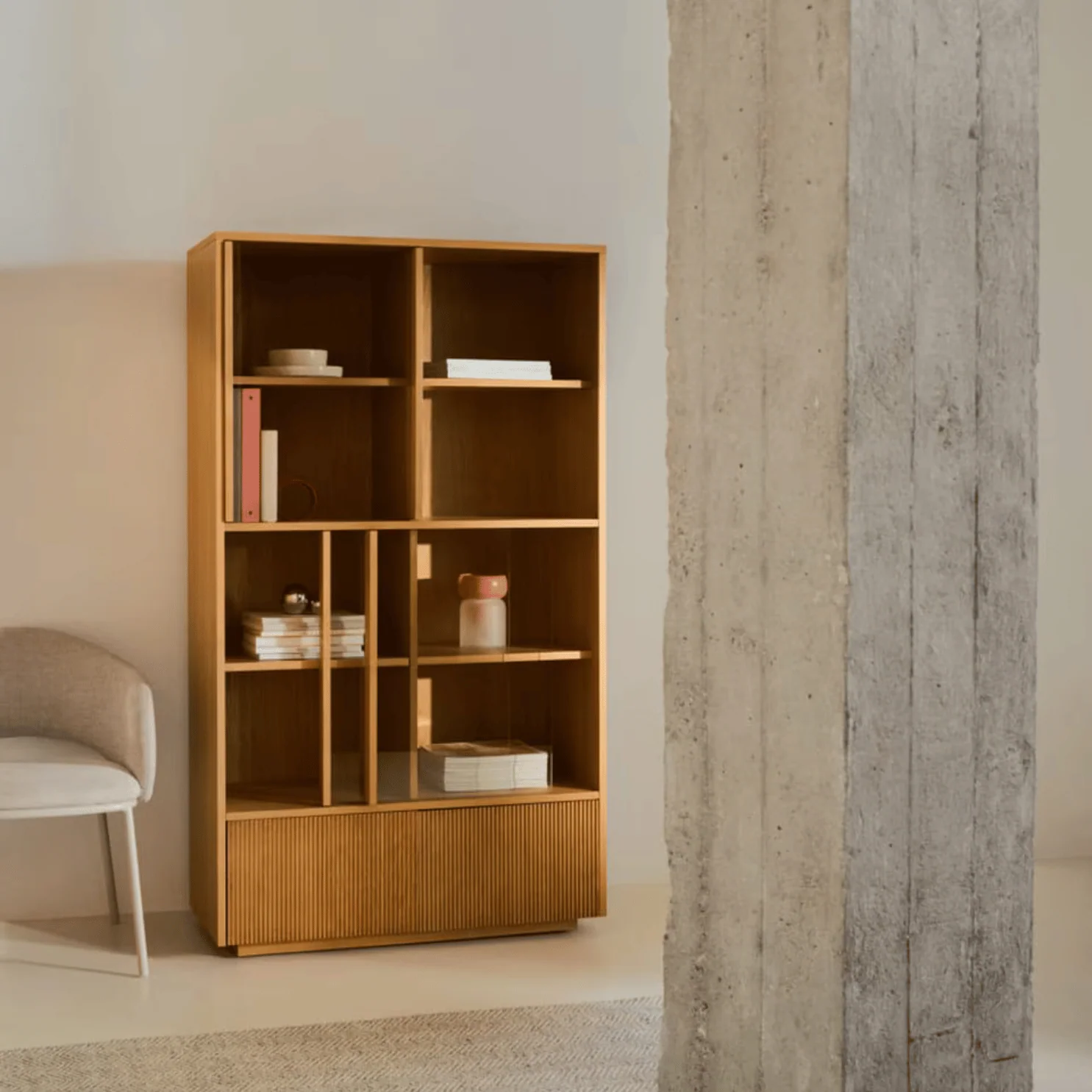 Modern Oak Oak Storage Cabinet with Storage for Living Room