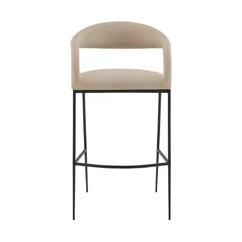 Armen Living 26 Ramona Iron and Faux Leather Counter Height Barstool