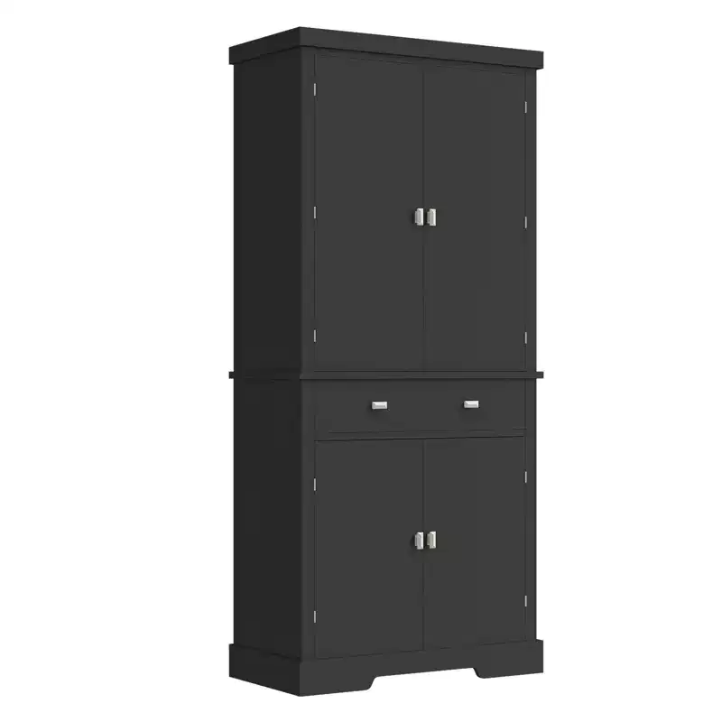 72 Kitchen Pantry Storage Cabinet, with 2 Drawers, 2 Cabinets, 3 Adjustable Shelves, 6 Door Shelves, Freestanding Cupboard for Kitchen & Living Room