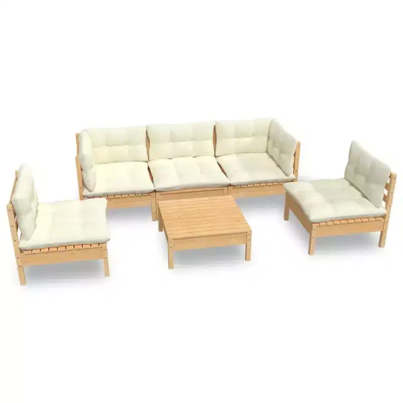 vidaXL Outdoor Garden Lounge Set with Cushions - Solid Pine Wood