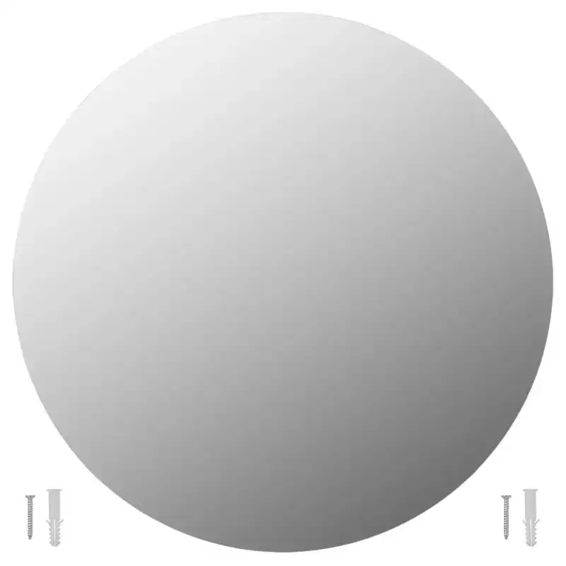 Wall Mirror Set of 2 Transparent Glass 27.6 in diameter