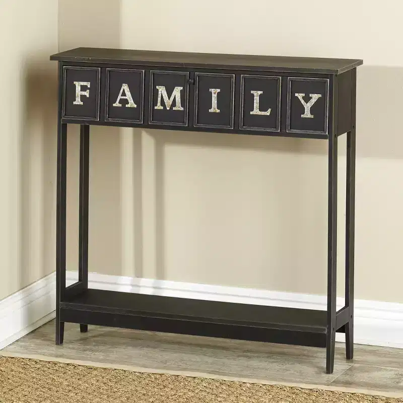 The Lakeside Collection Console Sentiment Accent Table with Family Accent