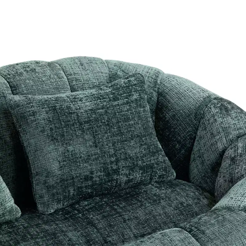 GDFStudio Anna Chenille Tufted 57.06 W Bean Bag Sofa with 2 Pillows