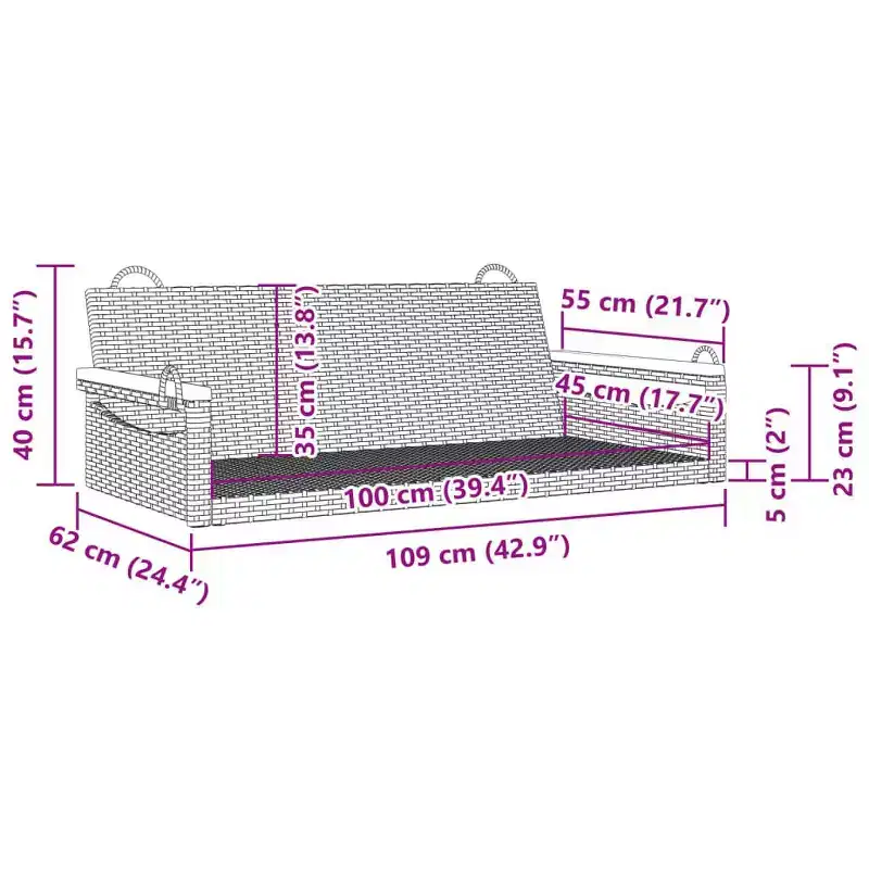 vidaXL Patio Swing Bench Beige