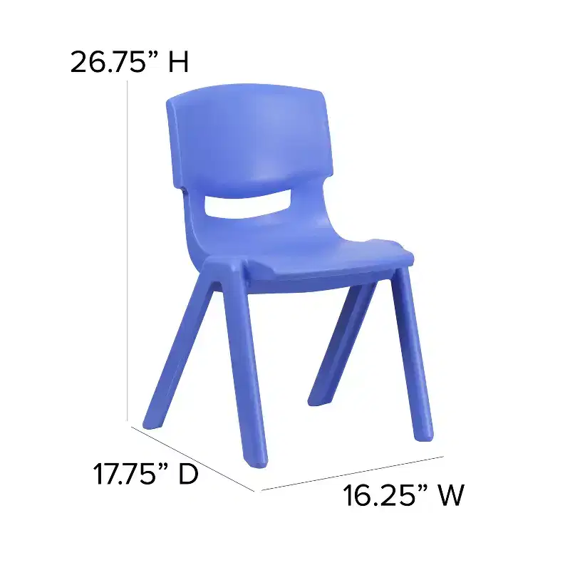 Emma and Oliver 5 Pack Plastic Stackable School Chair with 15.5'' Seat Height