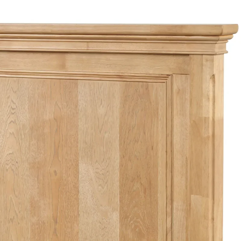 Furniture of America Wellington Farmhouse Natural Oak Solid Wood Panel Bed