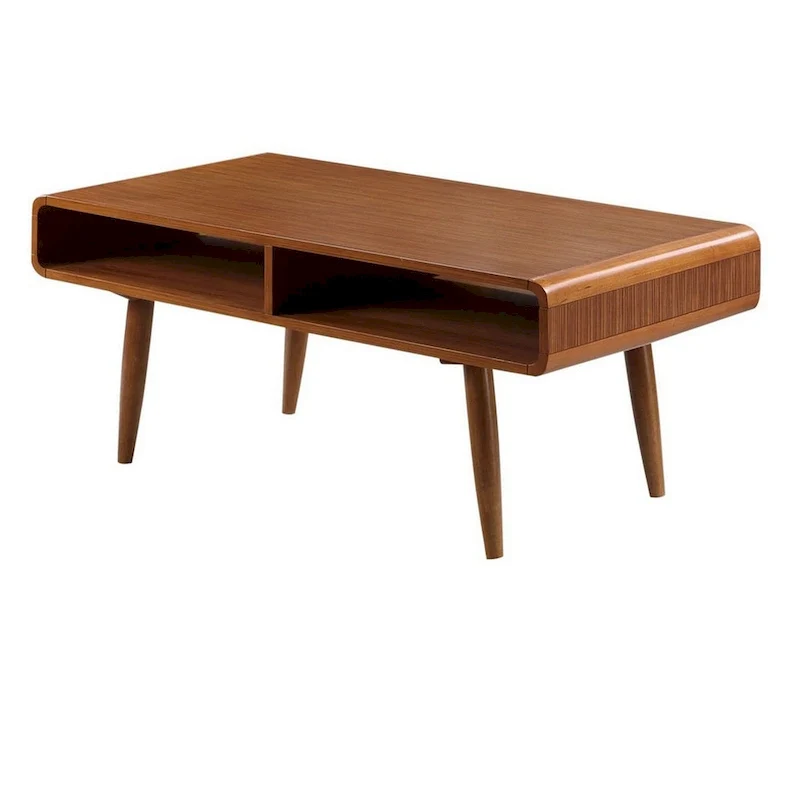 3 Piece Mid Century Wooden Occasional Table Set, Brown