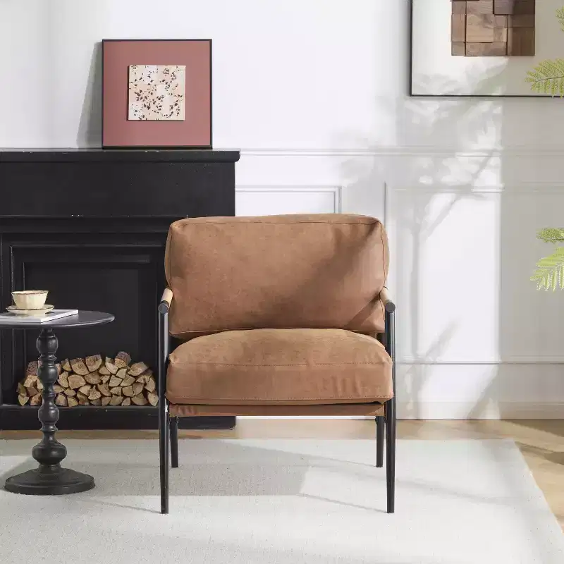 MAYEERTY 27.56 Modern Accent Chair, Plush Cushions Metal Frame, Living Room Office, Multi-Color
