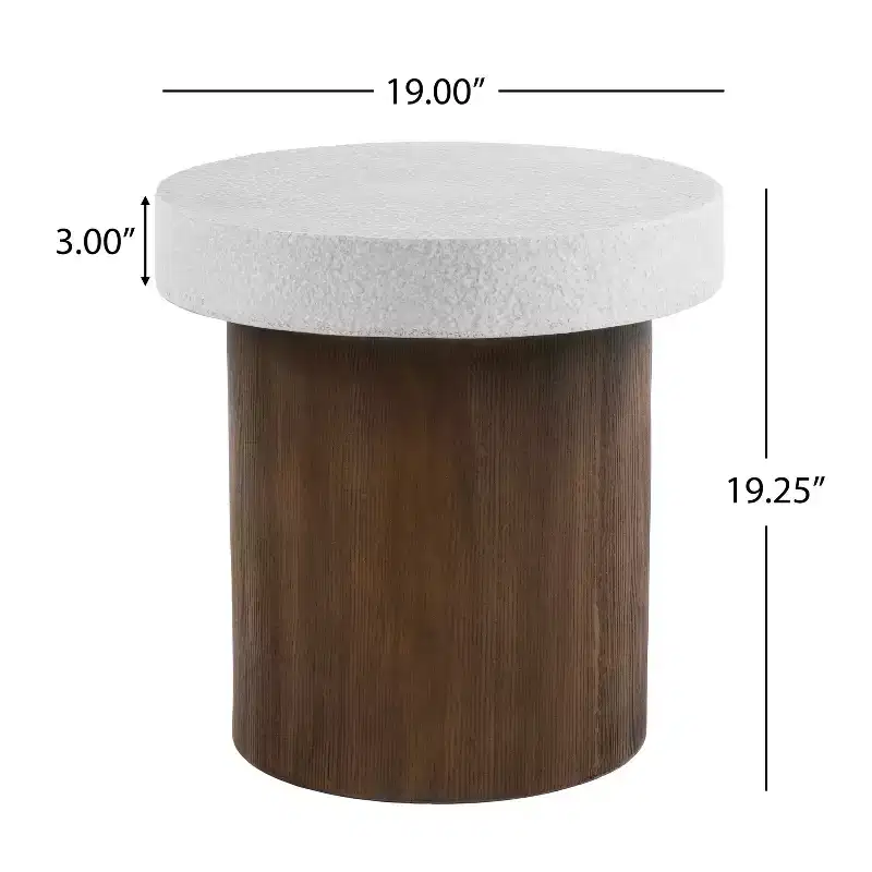 White Irregular MGO Side Table – 1 Piece, Indoor/Outdoor