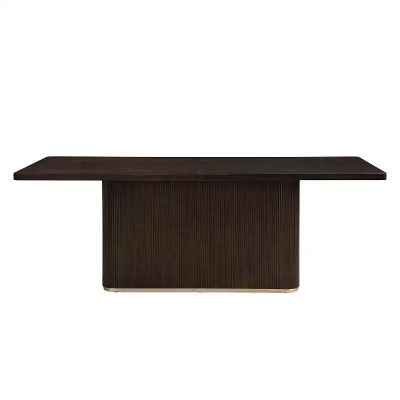 Christopher Knight Home Eloise Modern 8 Seater 84 Oversized Rectangular Dining Table with Pedestal Base Dark Brown