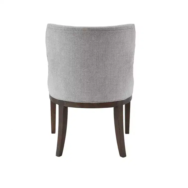 Gray Upholstered Armless Dining Chair, Low Back, Set of 2