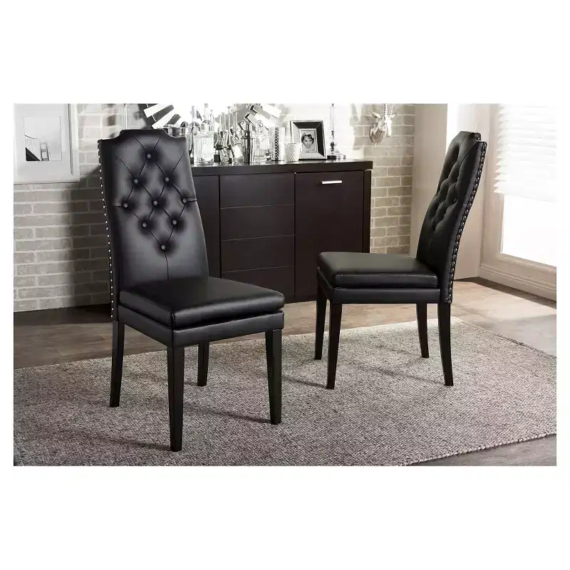 Set of 2 Dylin Modern and Contemporary Faux Leather Dining Chairs - Baxton Studio