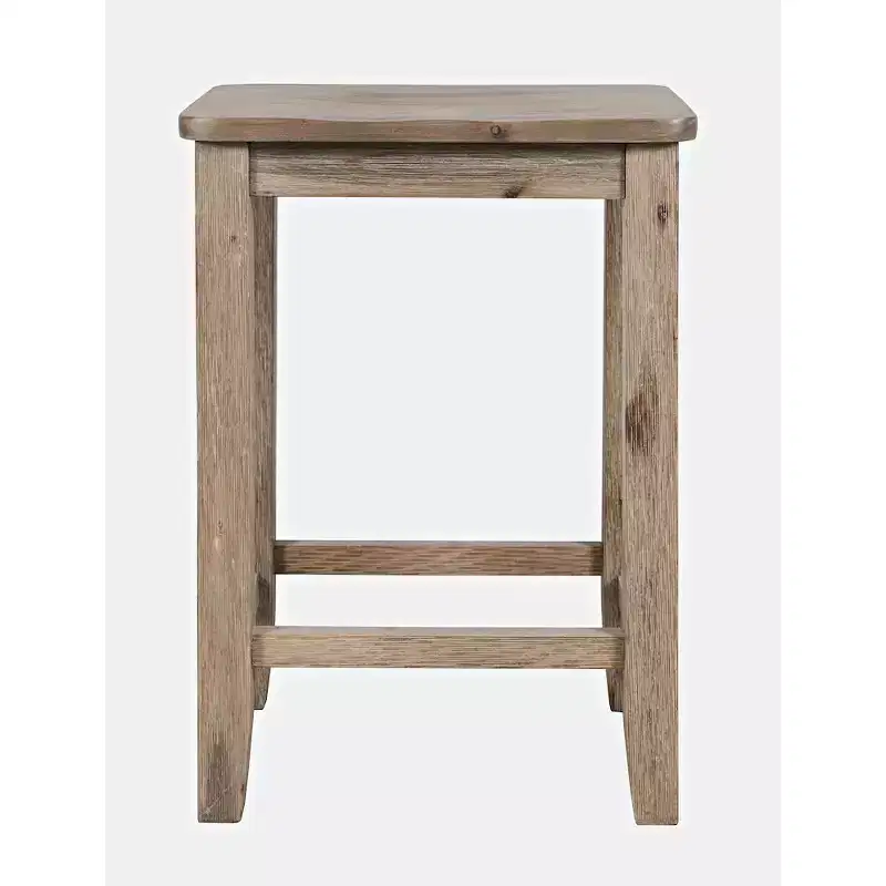 Jofran, Eastern Tides Coastal Wire-Brushed Wood Backless Counter Barstool (Set of 2)