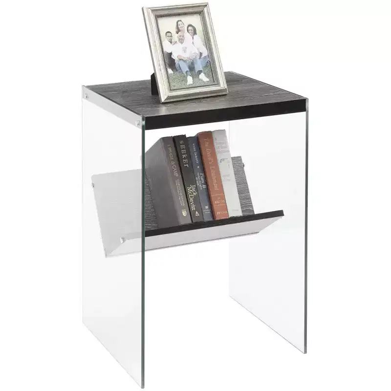 HomeStock Rectangle Glass Table Top End Table 1 -piece