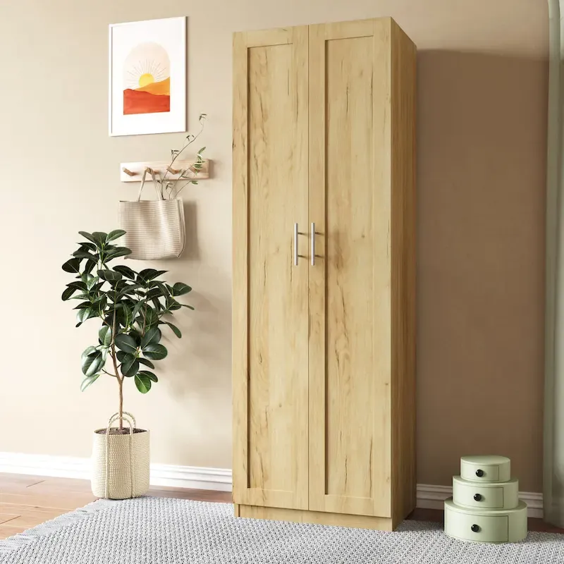 High Wardrobe/Armoires with 3 Shelves
