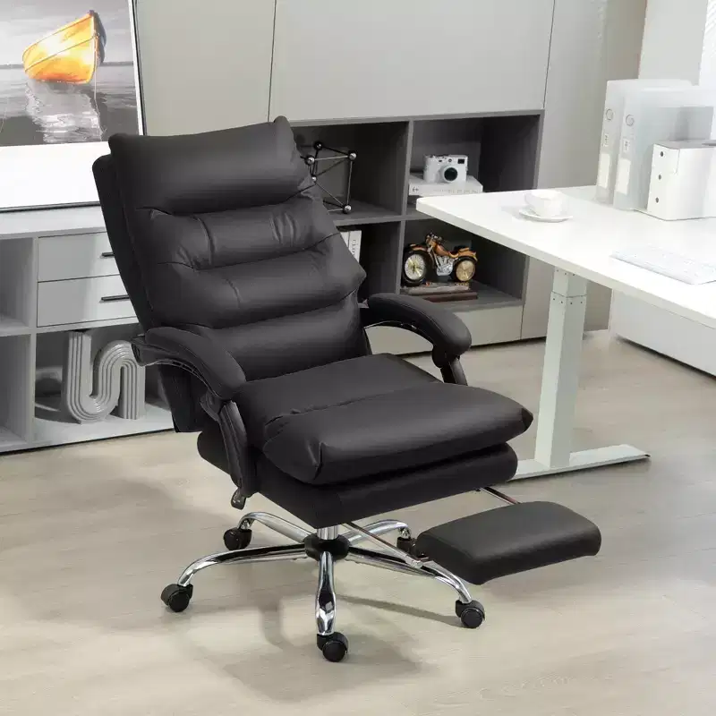 Vibration Massage Office Chair, Reclining Back, Footrest, Microfibre Comfy Computer Chair