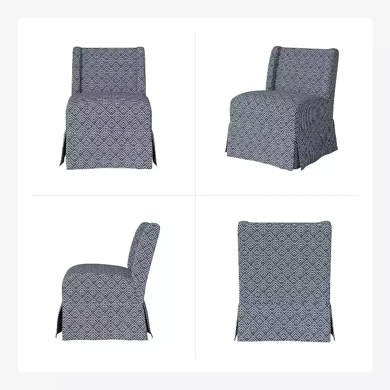 Fabrizius Transitional Upholstered Slipper Chair with Washable Slipcover and Solid Wood Legs | HULALA HOME