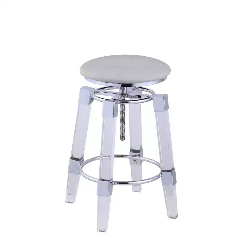 Chintaly Imports,Contemporary Rotation-Adjustable Stool Upholstered Seat