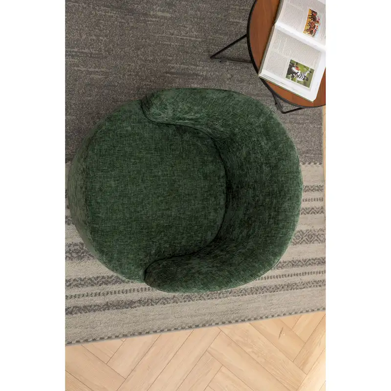 25.6 Swivel Barrel Chair with Black Coating