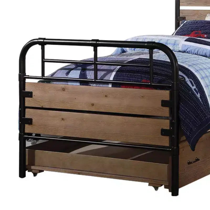 Acme Furniture Twin Adams Bed Antique Oak/Gunmetal